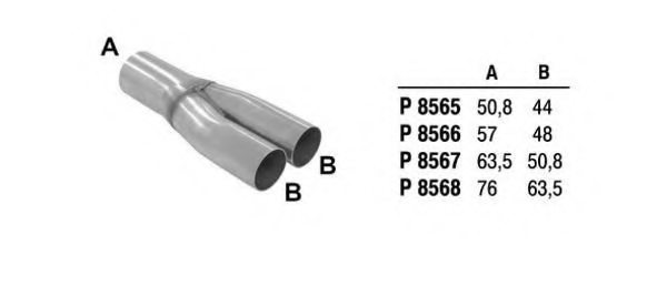FENNO P8568 Exhaust Pipe, universal